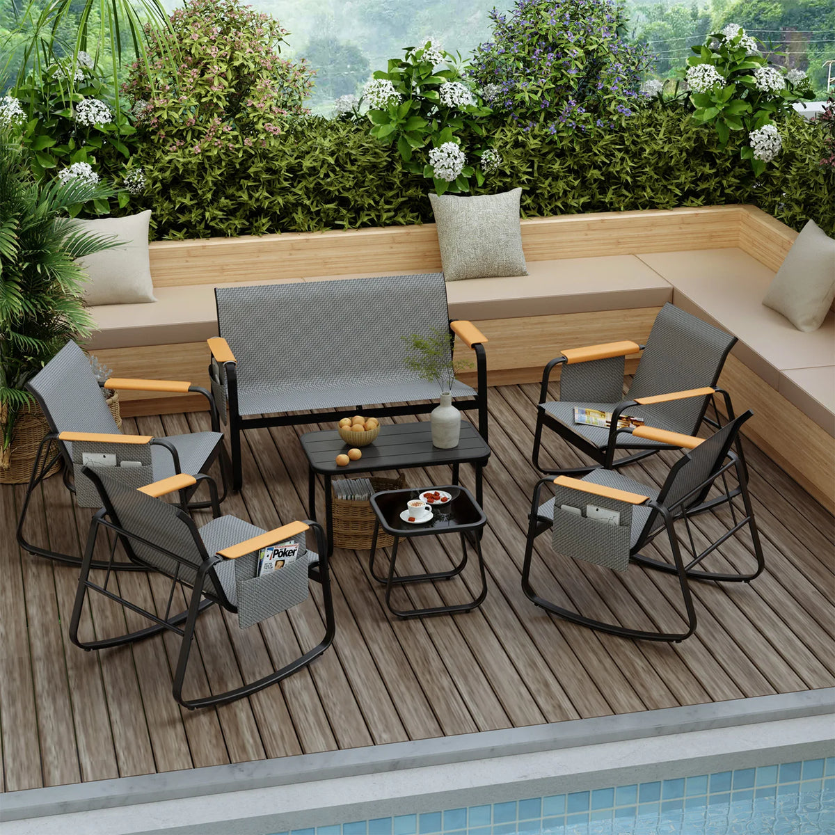 Avenvista 7 Piece Weather Resistant Outdoor Patio Conversation Set