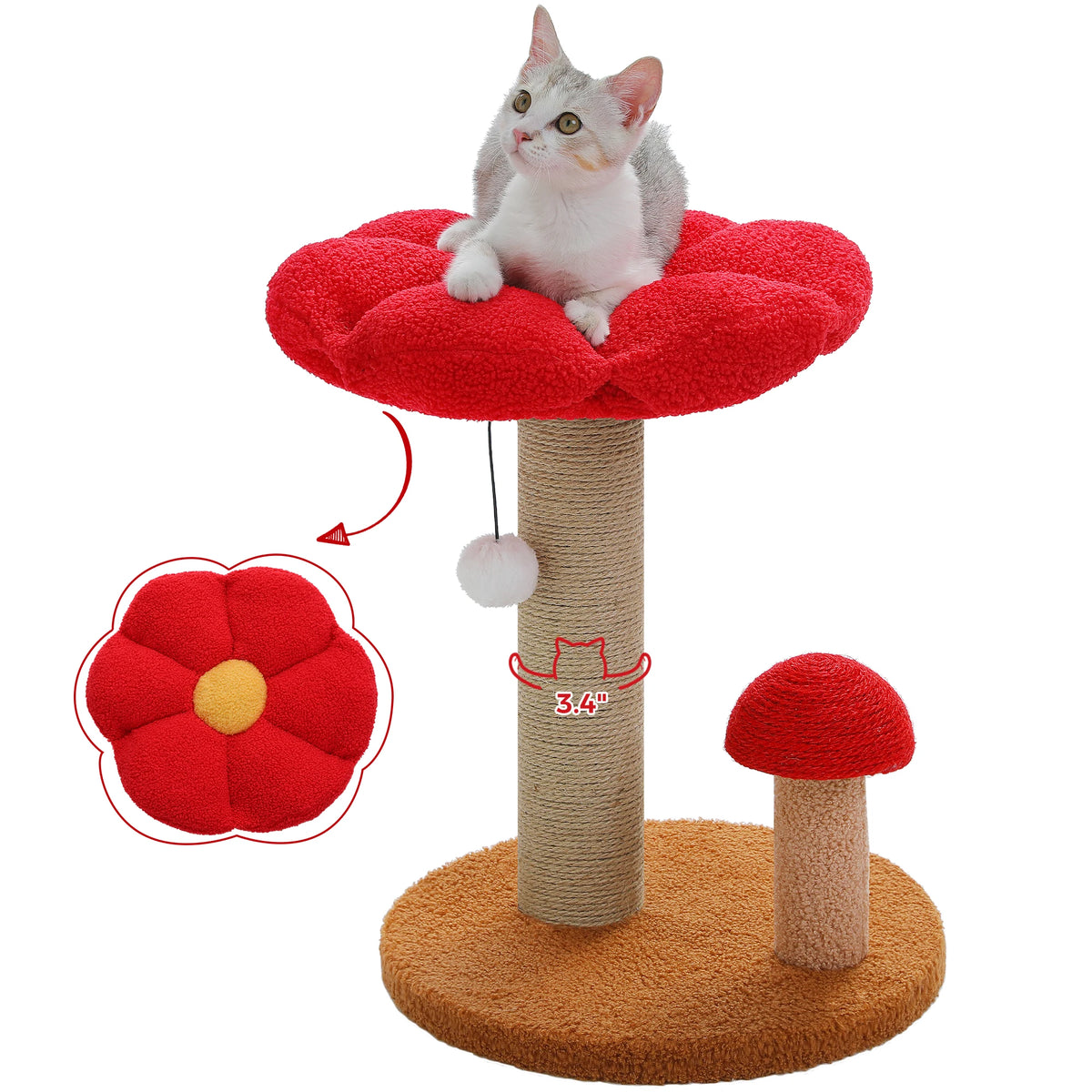 Pawz Road Cat Scratching Post With Flower Bed And Toy