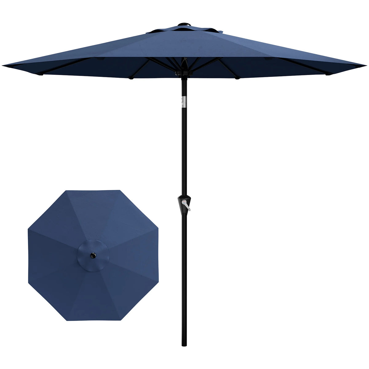 Outdoor Patio Umbrella With Crank Lift And Vented Canopy