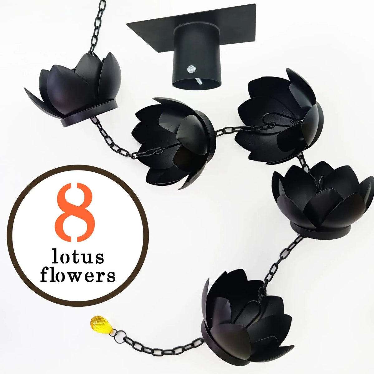 Elegant Lotus Metal Rain Chain With Gutter Adapter For Yard Decor