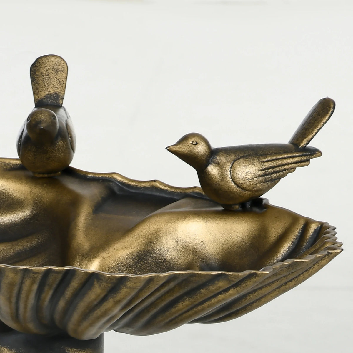 Outsunny Antique Dual Basin Bird Bath With Planter Pedestal