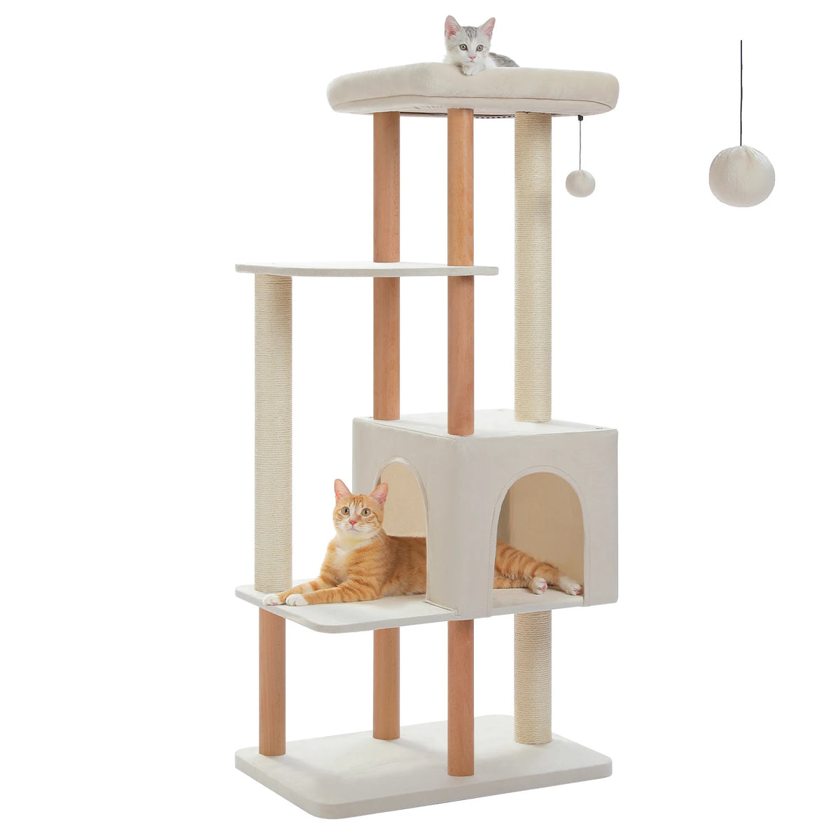 Pawz Road Modern Indoor Cat Tree With Sisal Scratching Posts