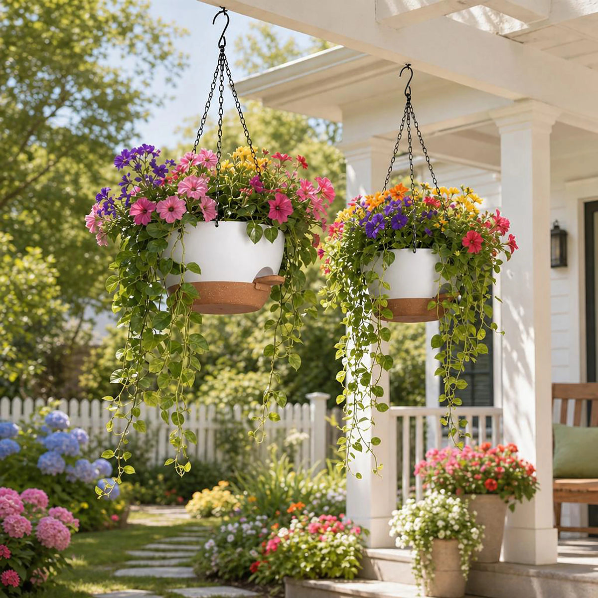 HiMiss Self Watering Hanging Planters For Indoor And Outdoor Plants