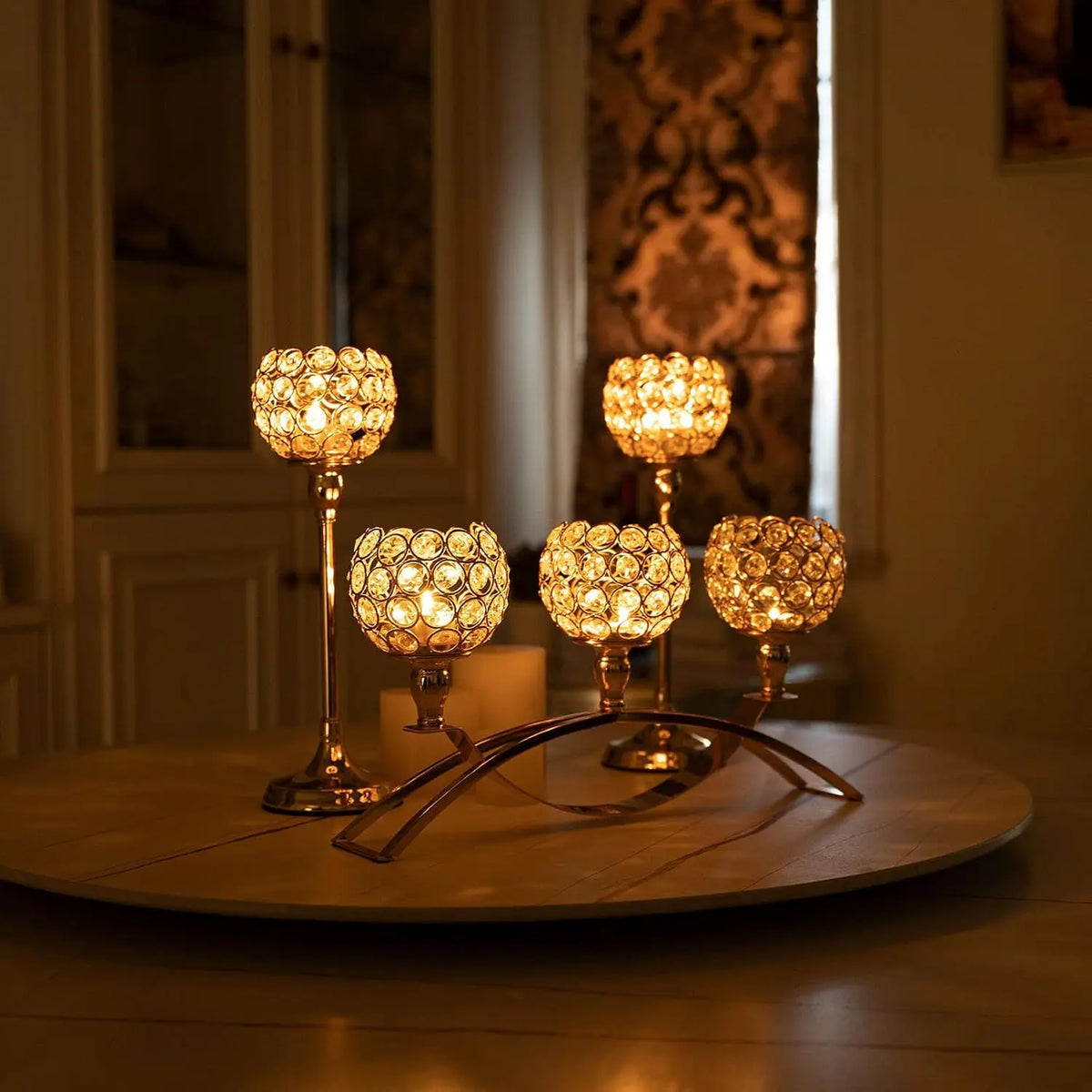 Premium Metal Tealight Candelabra Stand For Table Centerpiece Decor