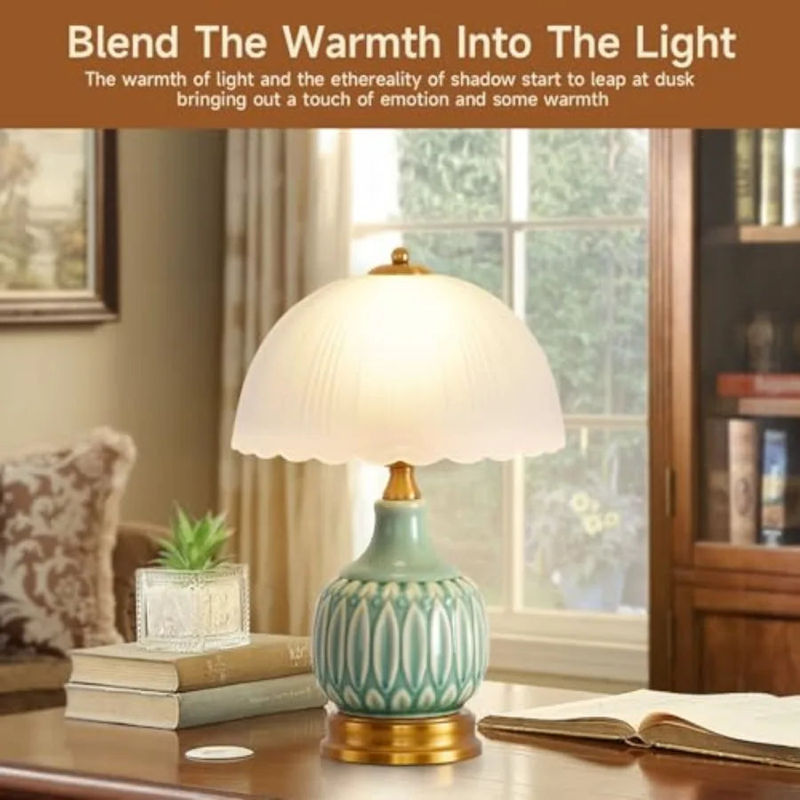 Classic Solar Ceramic Table Lamp For Living Room Decor