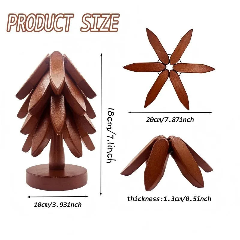Tree Design Bamboo Trivets Set Heat Resistant Kitchen Table Mats