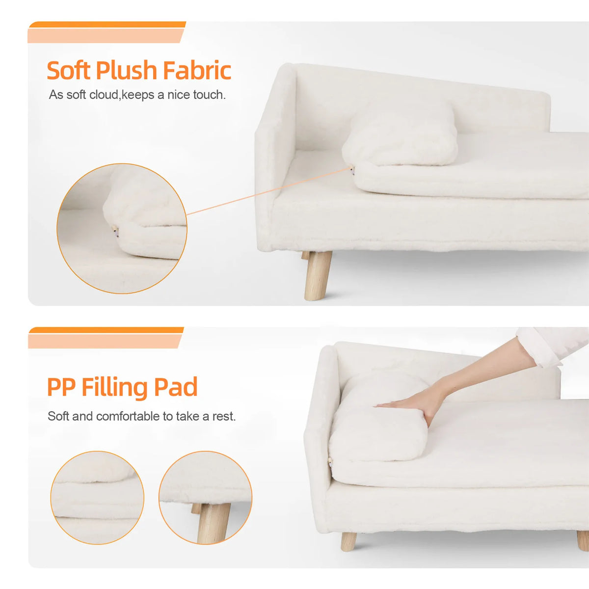 BINGOPAW Elevated Pet Sofa Bed With Waterproof Wooden Base