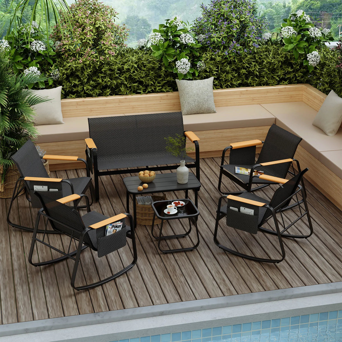 Avenvista 7 Piece Weather Resistant Outdoor Patio Conversation Set