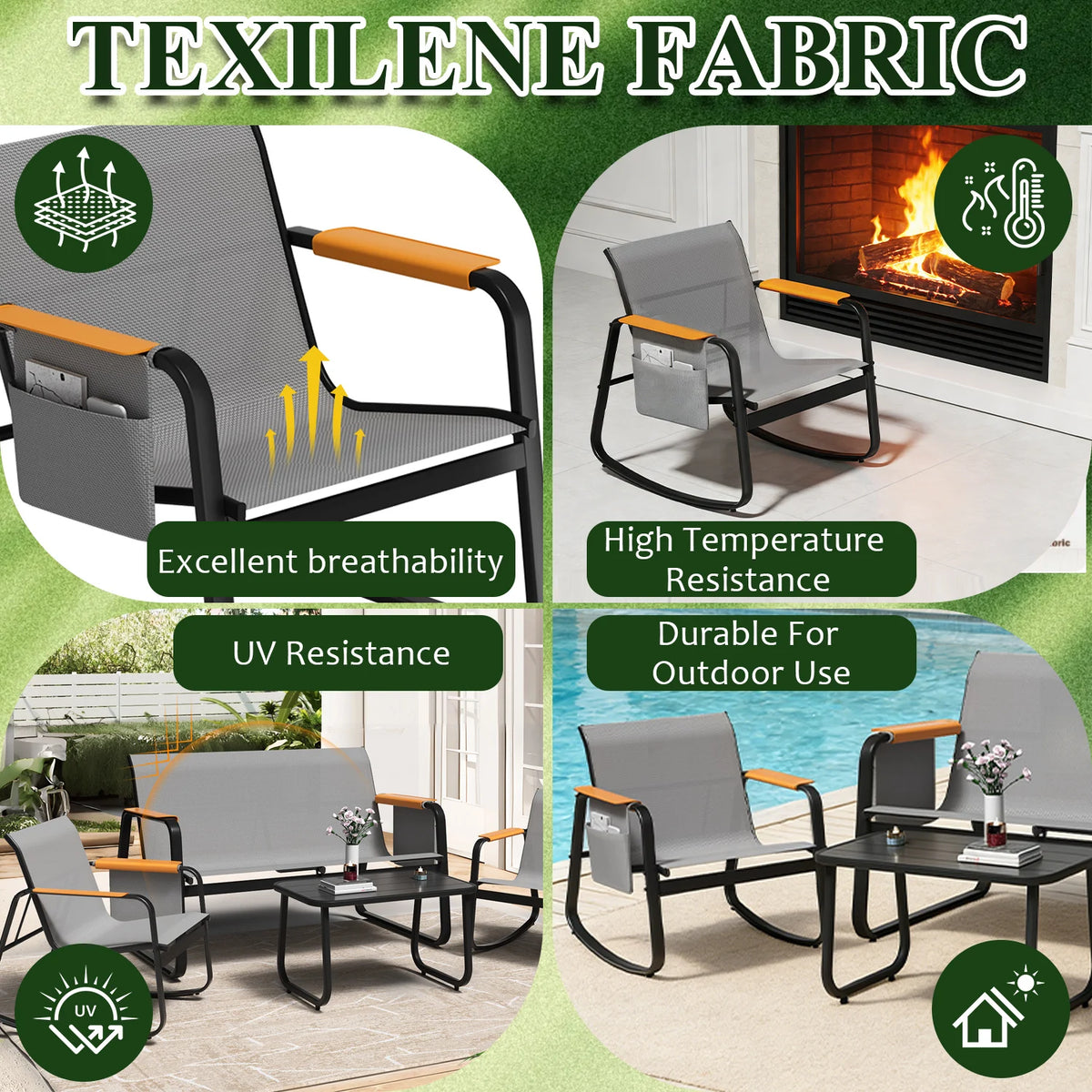 Avenvista 7 Piece Weather Resistant Outdoor Patio Conversation Set
