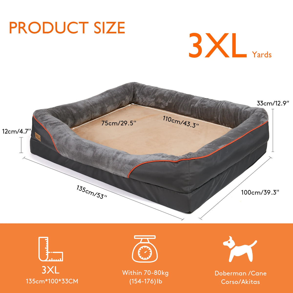 Bingopaw Premium Dog Bed With Removable Washable Cover