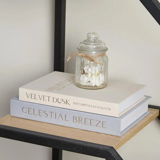 Garvee Stylish Linen Magnetic Book Shaped Storage Boxes