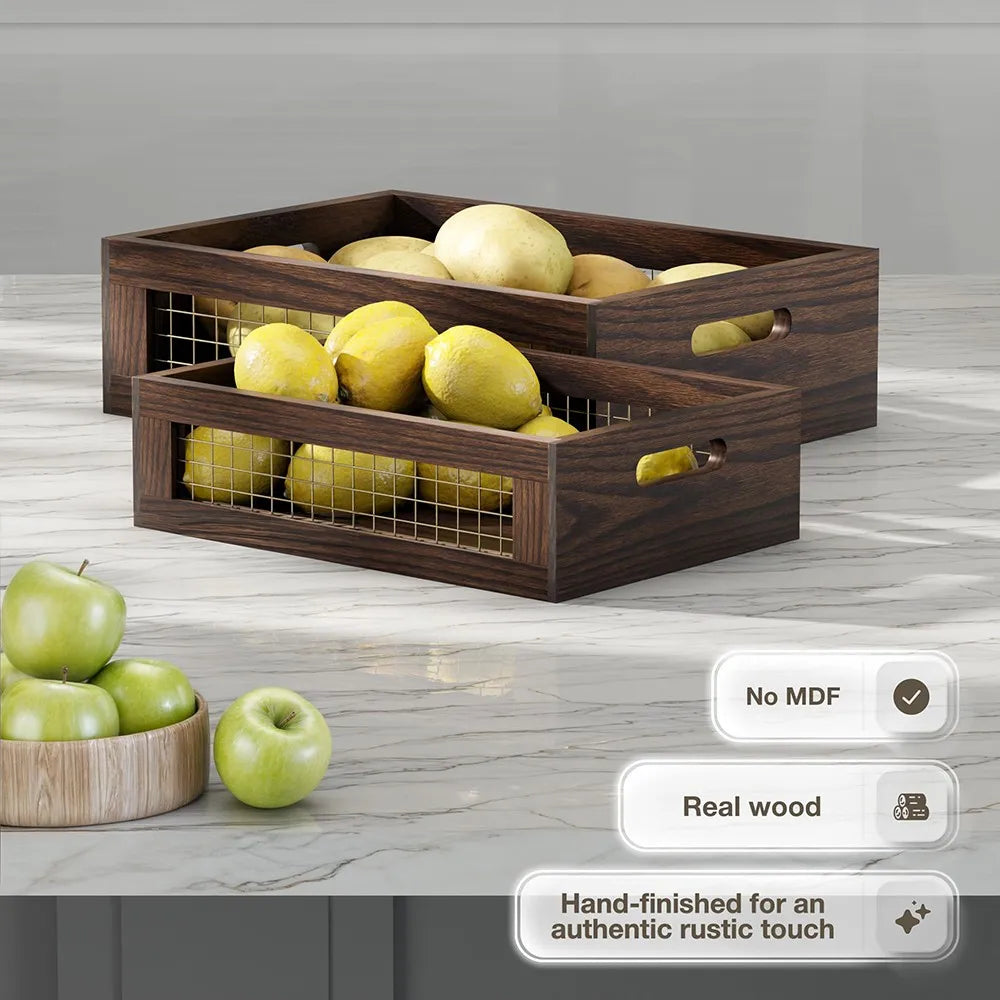 Multipurpose Rustic Wooden Nesting Crates For Wall Storage