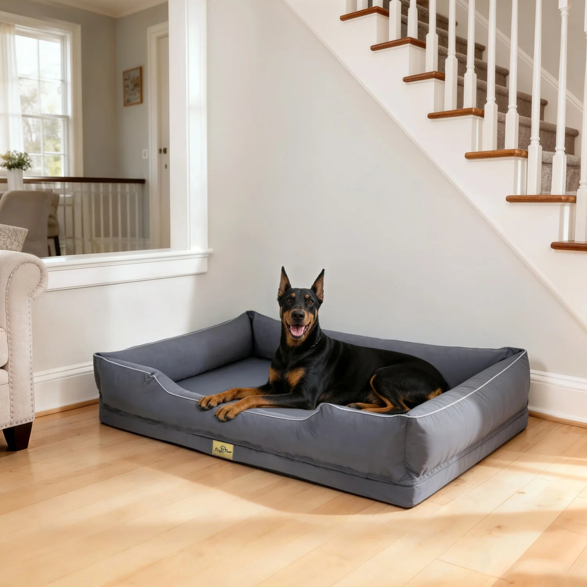 Bingopaw Orthopedic Dog Bed With Removable Washable Cover And Foam Bolsters