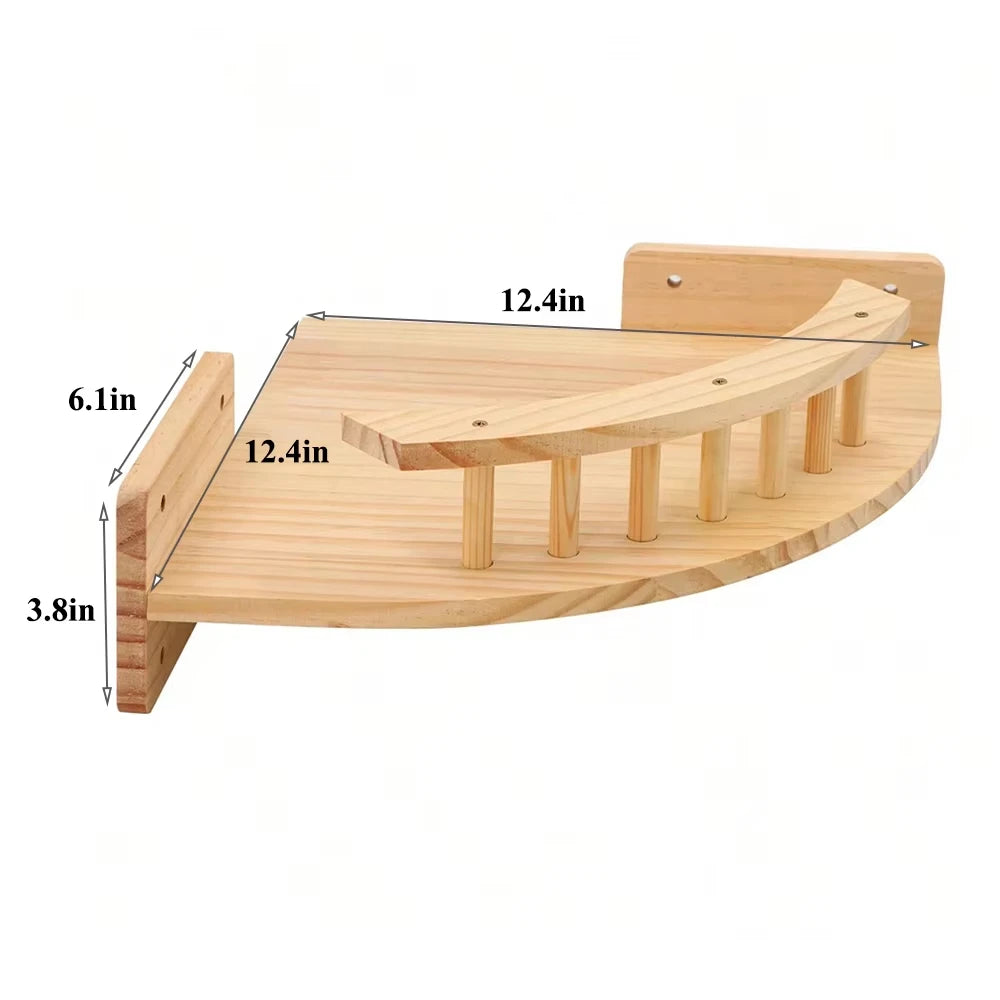CWV Four Step Wall Mounted Cat Climbing Shelf With Sisal