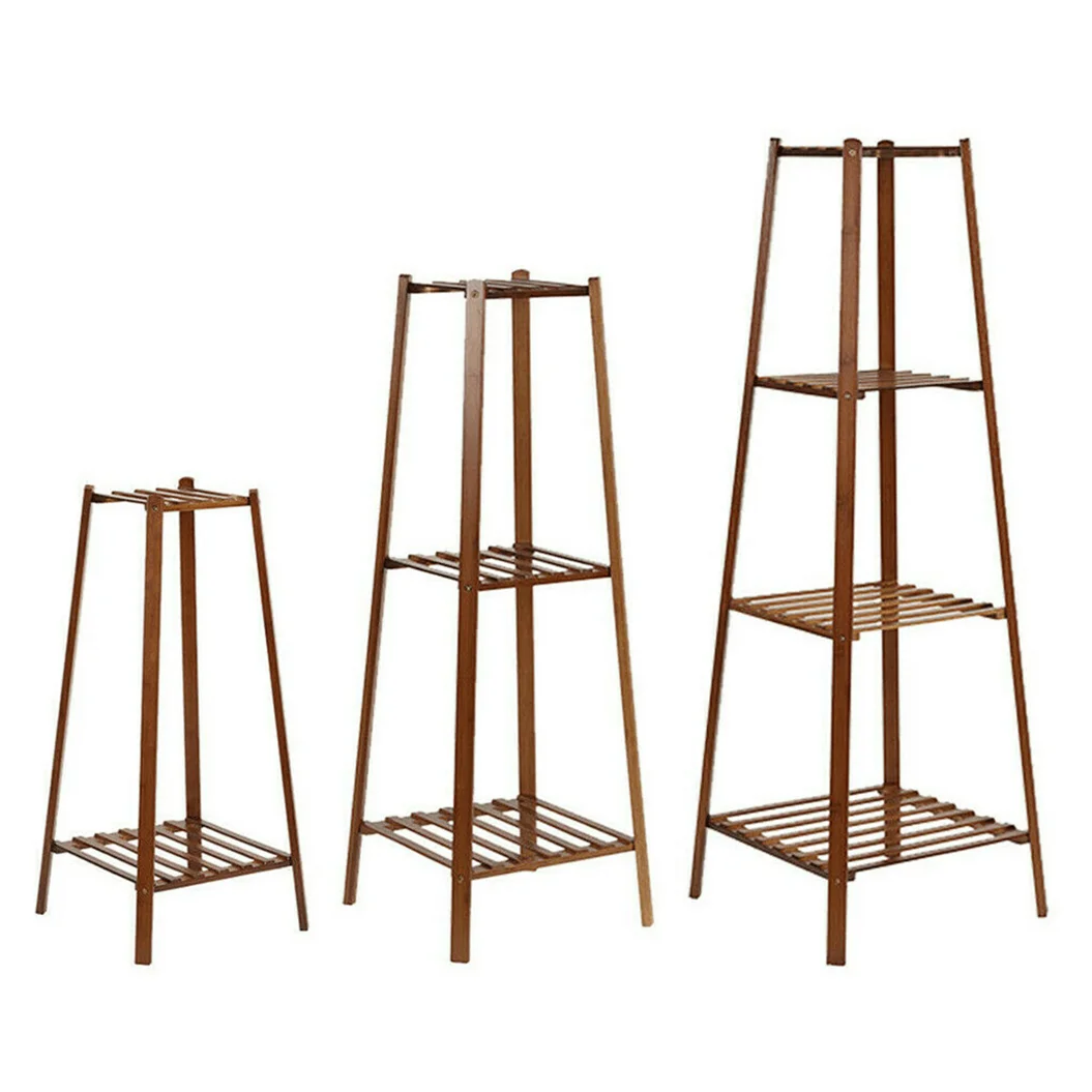 Wisfor Tiered Bamboo Plant Stand Indoor Pot Holder Display Shelf