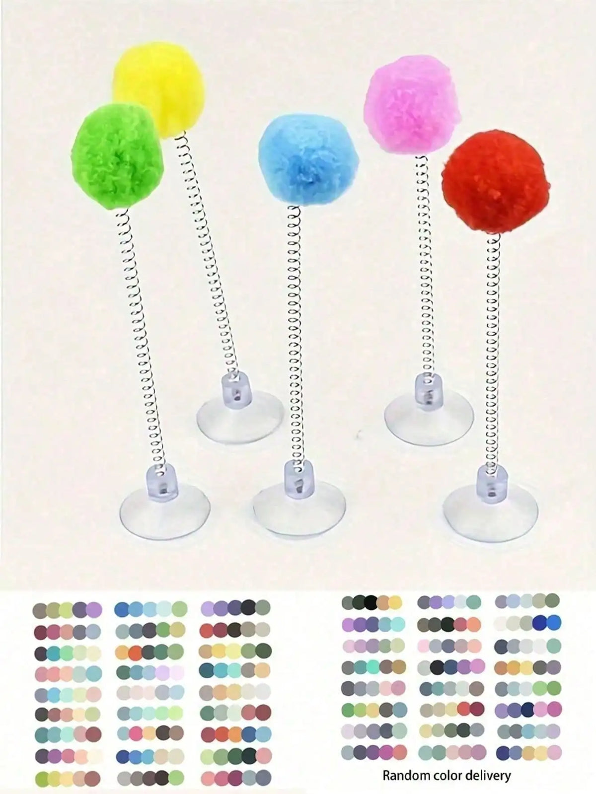 Interactive Cat Toy Set Featuring Plush Ball And Spring Wand