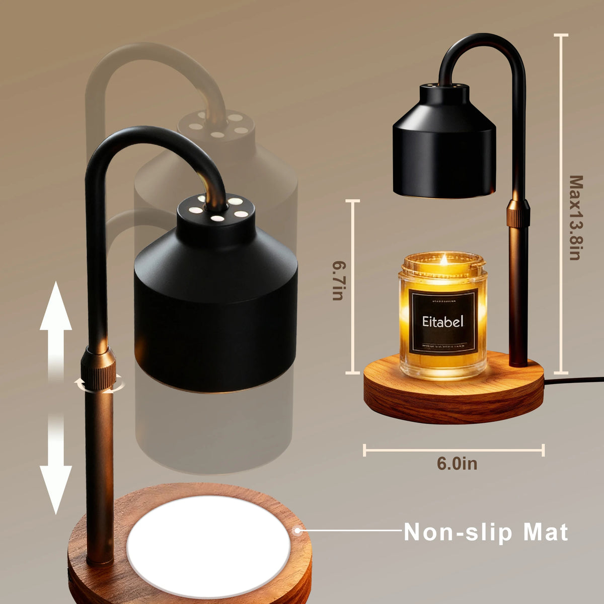 Electric Wax Melter Candle Warmer Lamp With Timer And Adjustable Stand