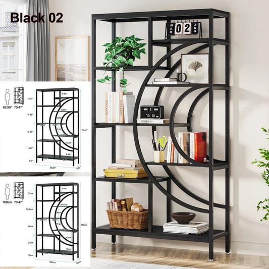 Tribesigns Industrial Five Tier Freestanding Bookshelf Storage Unit