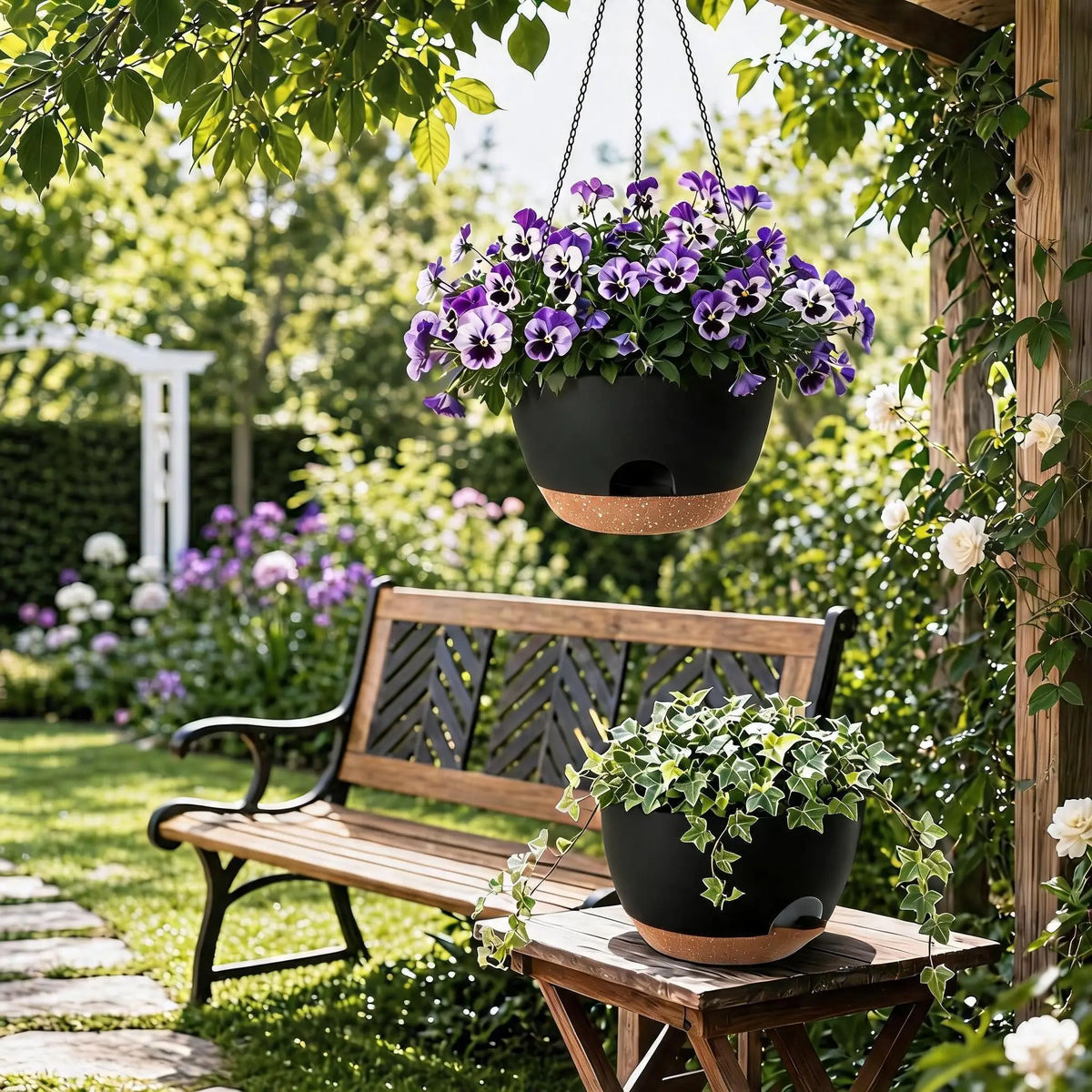 HiMiss Self Watering Hanging Planters For Indoor And Outdoor Plants