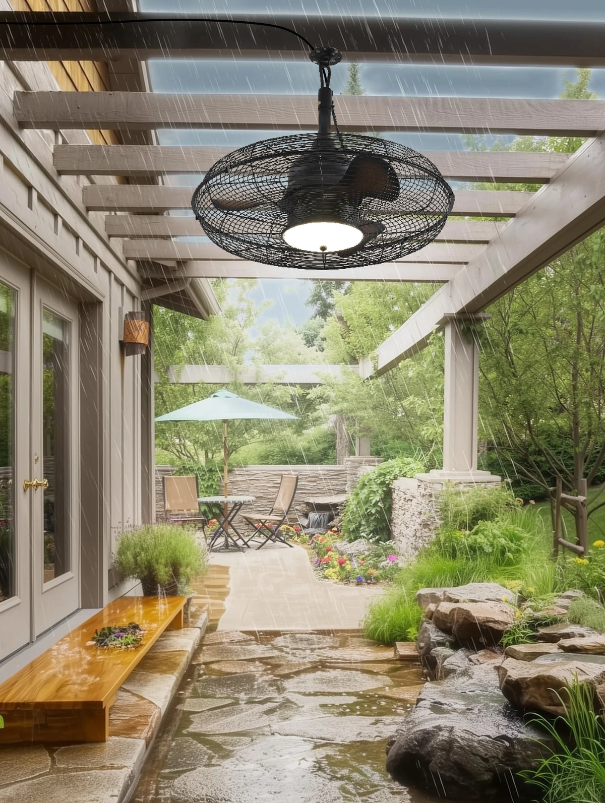 Orison Outdoor Ceiling Fan With Light And Remote Control