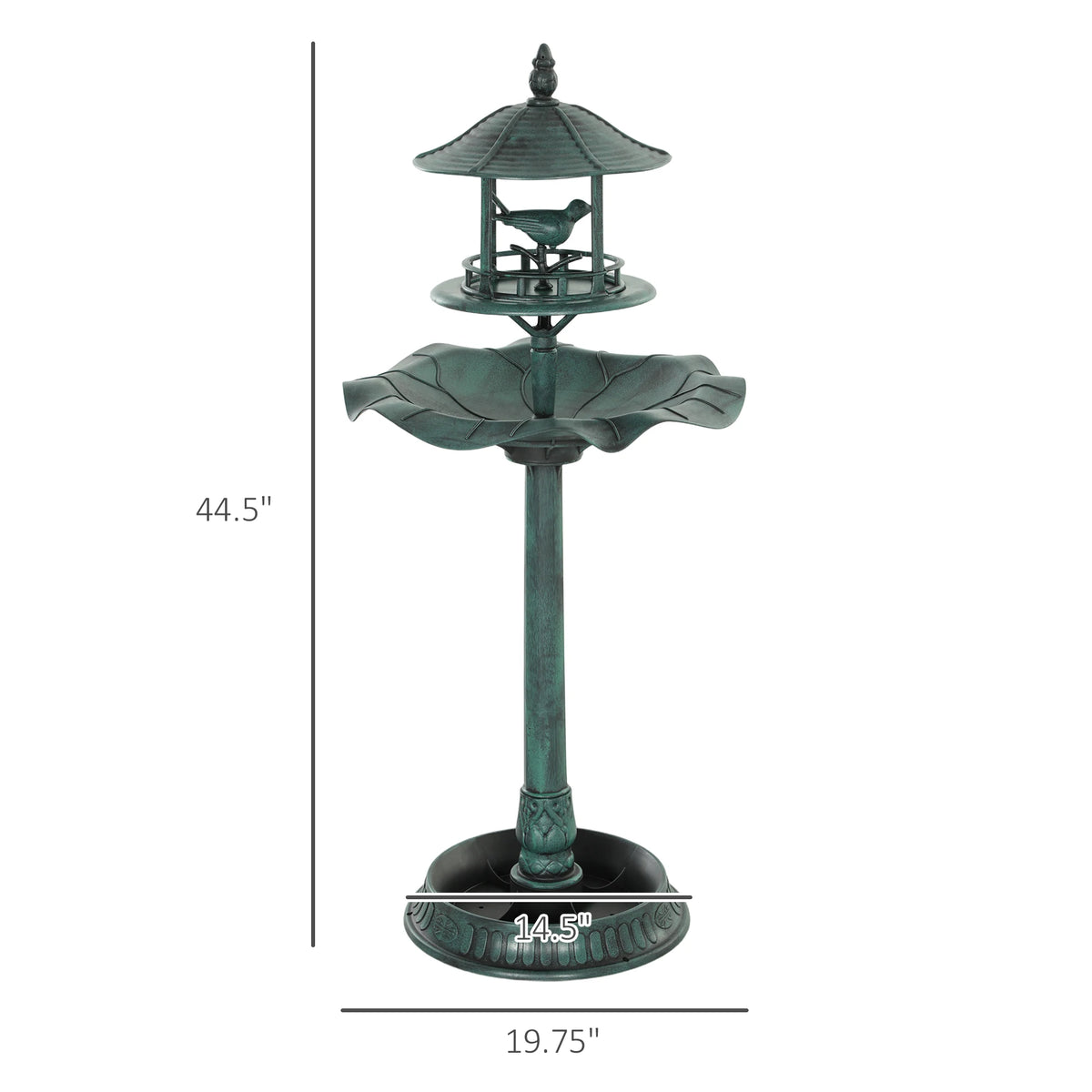 Outsunny 3-In-1 Resin Bird Bath Feeder And Garden Planter