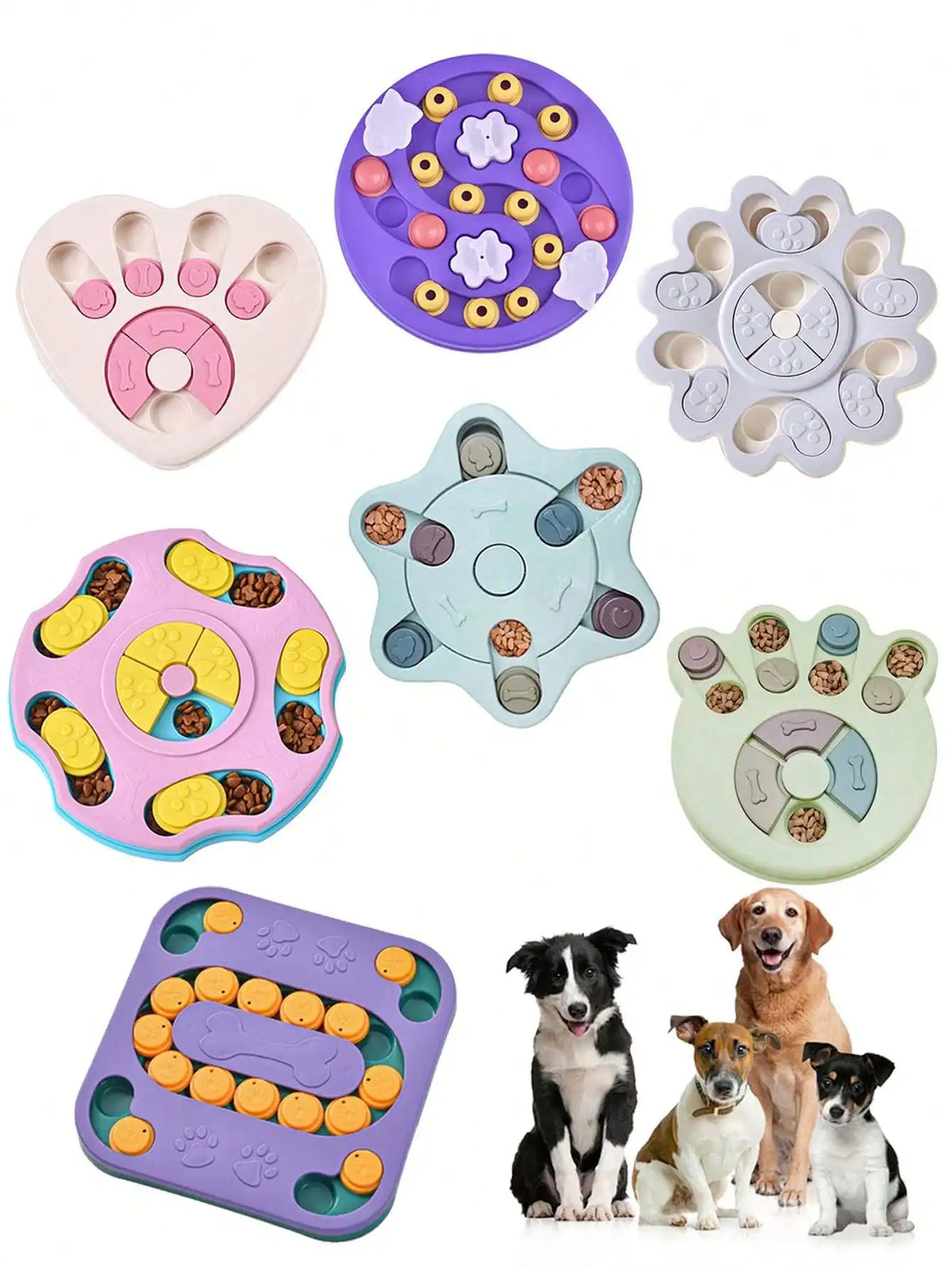 Interactive Pet Puzzle Slow Feeder Treat Dispenser Bowl