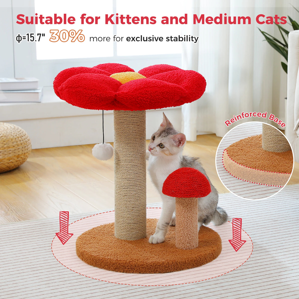 Pawz Road Cat Scratching Post With Flower Bed And Toy