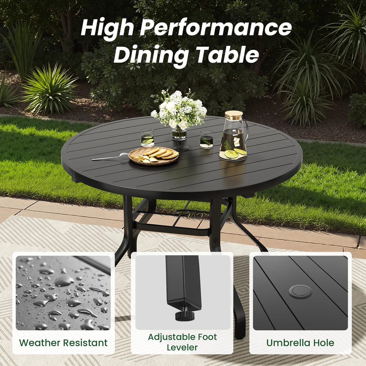 Farini Five Piece Outdoor Dining Set With Four Chairs