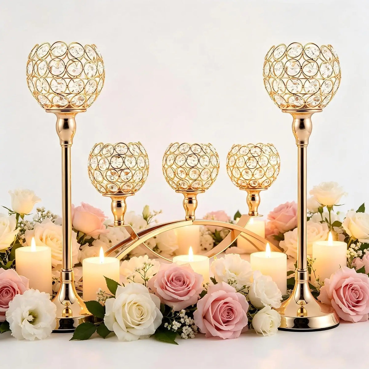 Premium Metal Tealight Candelabra Stand For Table Centerpiece Decor