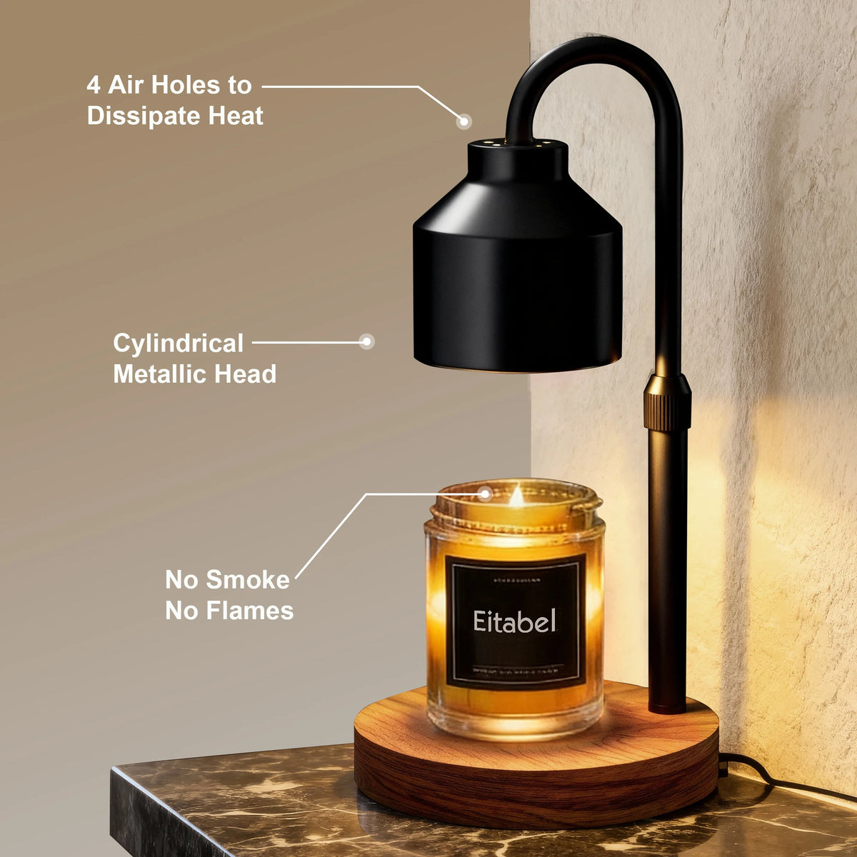 Electric Wax Melter Candle Warmer Lamp With Timer And Adjustable Stand