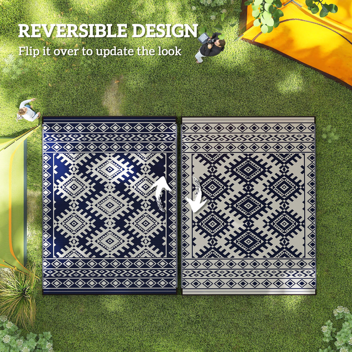 Outsunny Modern Geometric Pattern Nonwoven Floor Mat