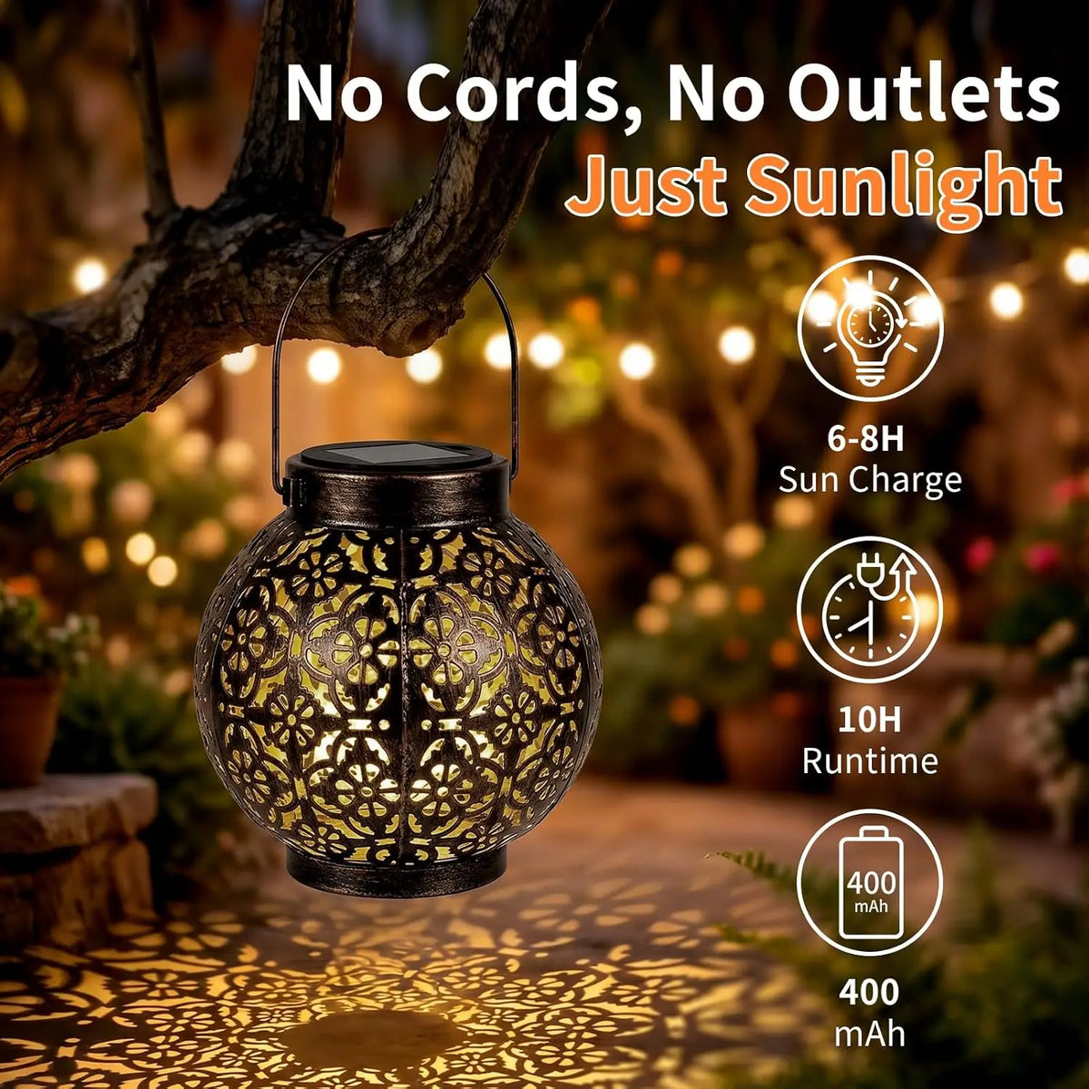 Solar Hanging Lanterns For Outdoor Patio And Garden Lighting