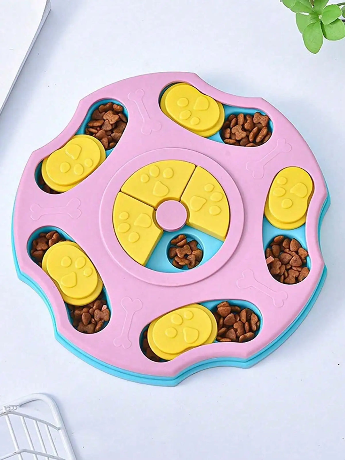 Interactive Pet Puzzle Slow Feeder Treat Dispenser Bowl