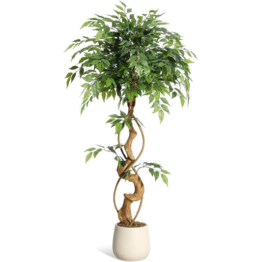Premium Artificial Ficus Tree With Realistic Silk Leaves