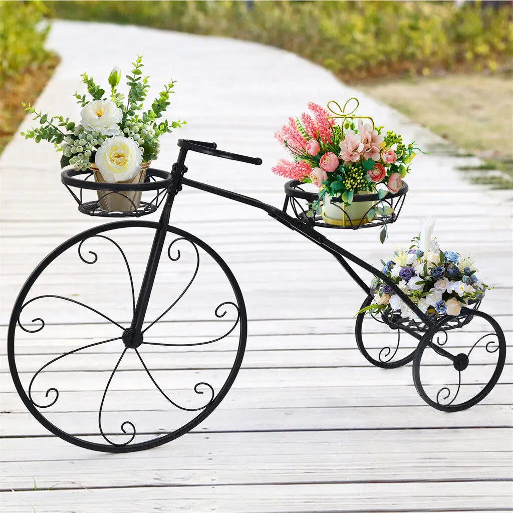 Wisfor Three Tier Bicycle Shaped Metal Plant Flower Stand