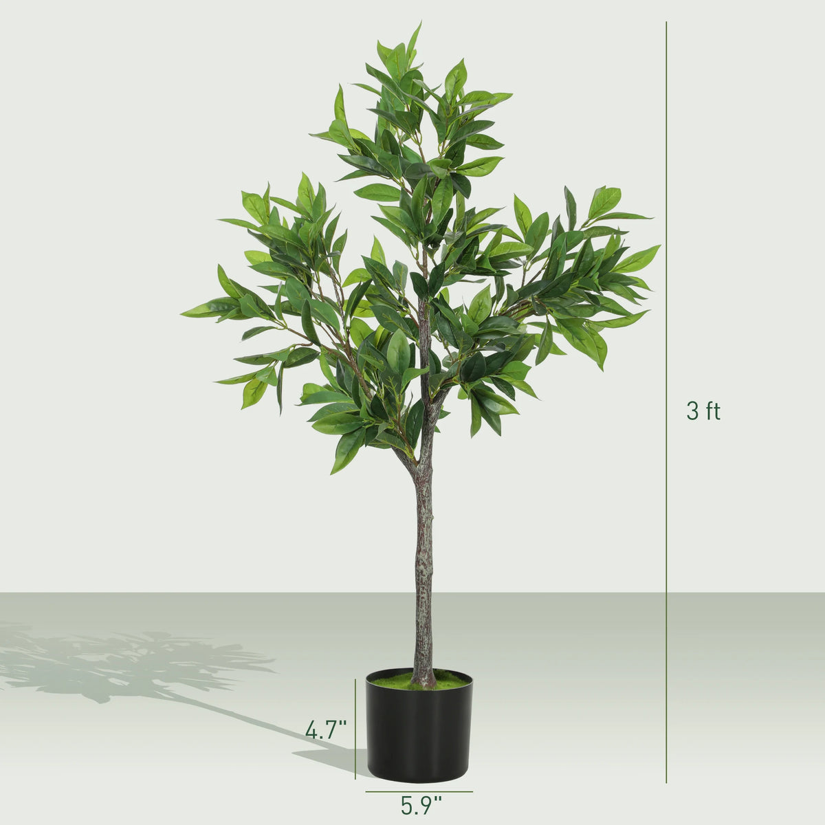 Artificial Laurel Tree With PEVA Leaves And Cement Pot Plant