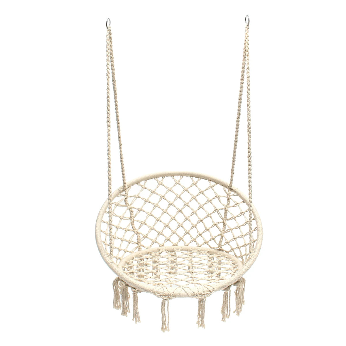 Bohemian Hanging Hammock Chair Swing With Tassel Accents