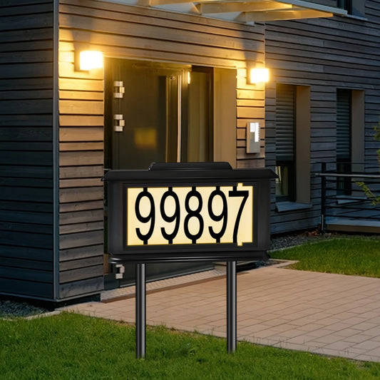 Solar Outdoor Address Sign Light With Dual Tone LED Illuminator