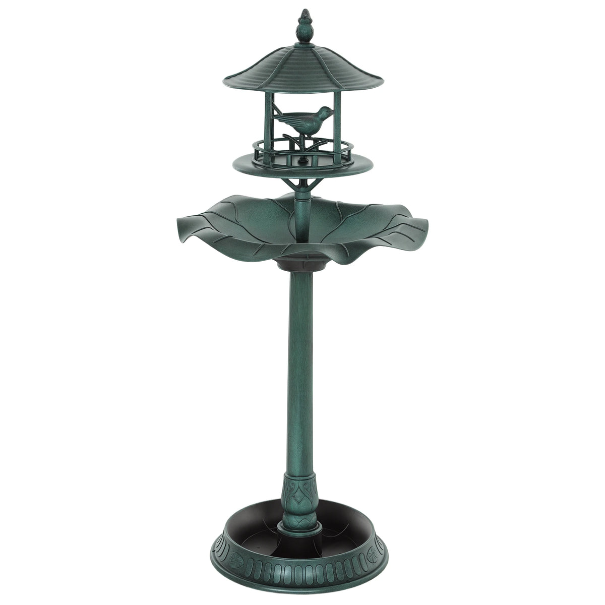 Outsunny 3-In-1 Resin Bird Bath Feeder And Garden Planter