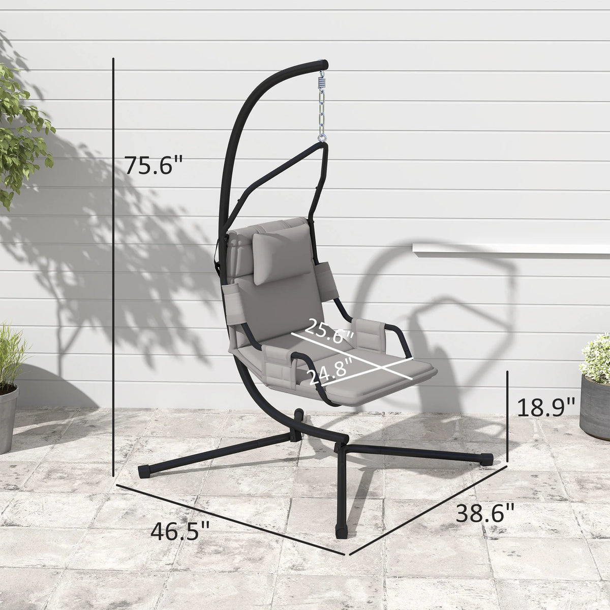 Outsunny Freestanding Hammock Swing Chair With Cushioned Seat