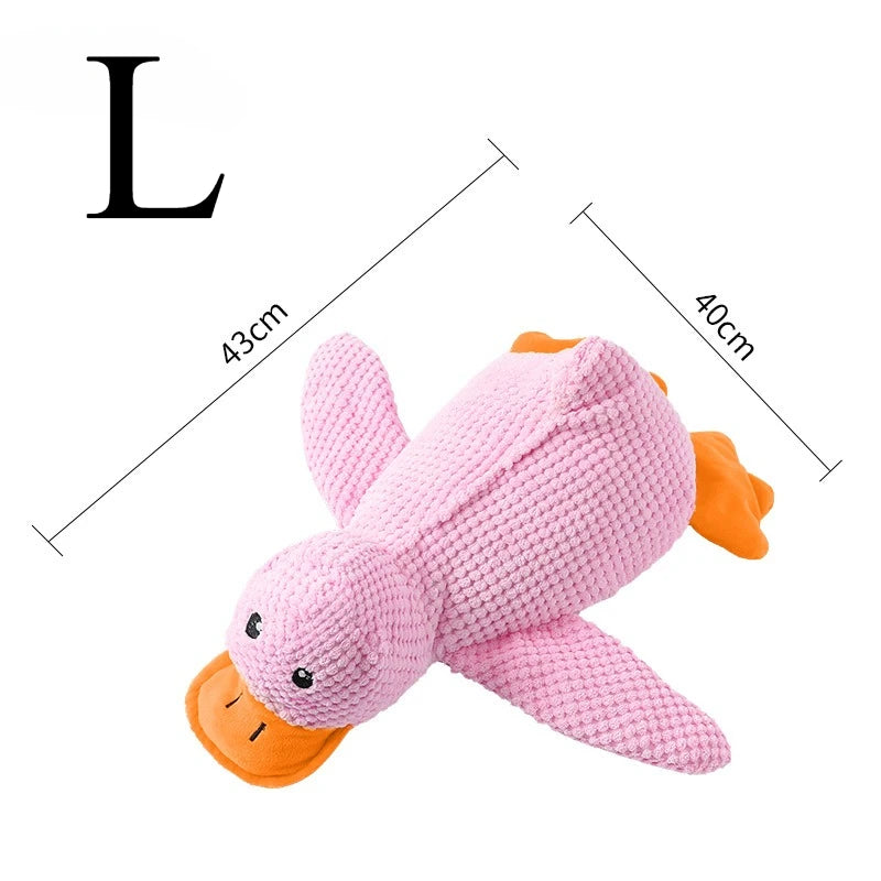 Plush Duck Chew Toy For Dogs Featuring Bite Resistant Squeaker