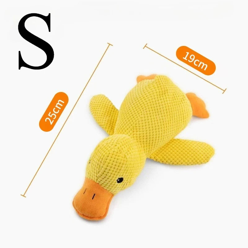 Plush Duck Chew Toy For Dogs Featuring Bite Resistant Squeaker