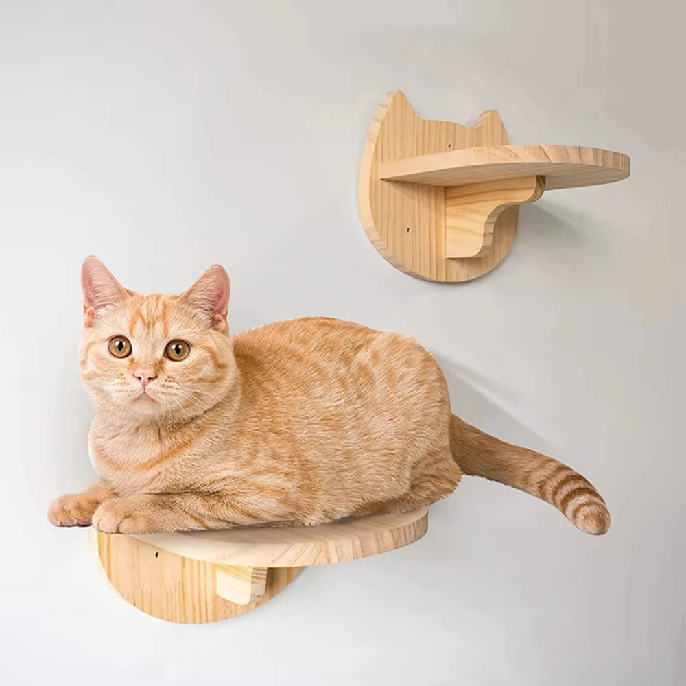 CWV Four Step Wall Mounted Cat Climbing Shelf With Sisal
