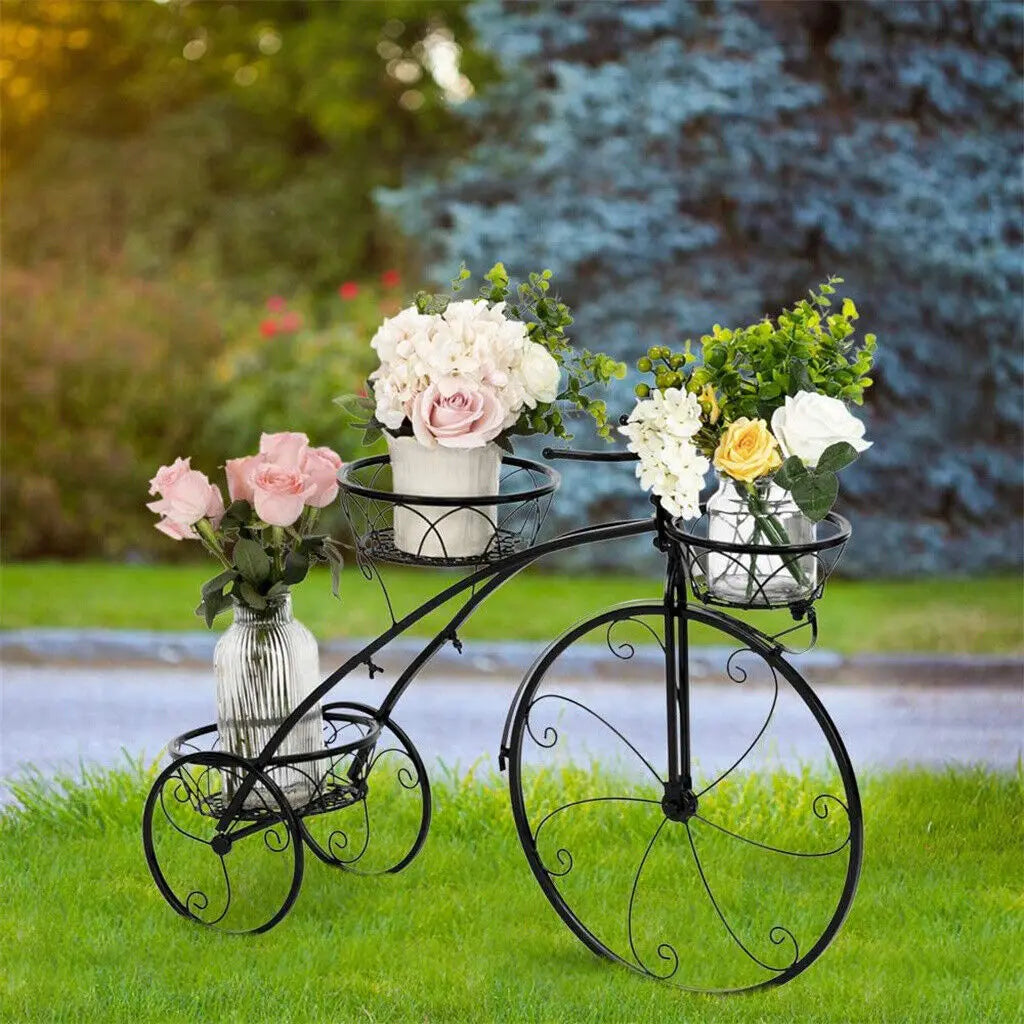 Wisfor Three Tier Bicycle Shaped Metal Plant Flower Stand