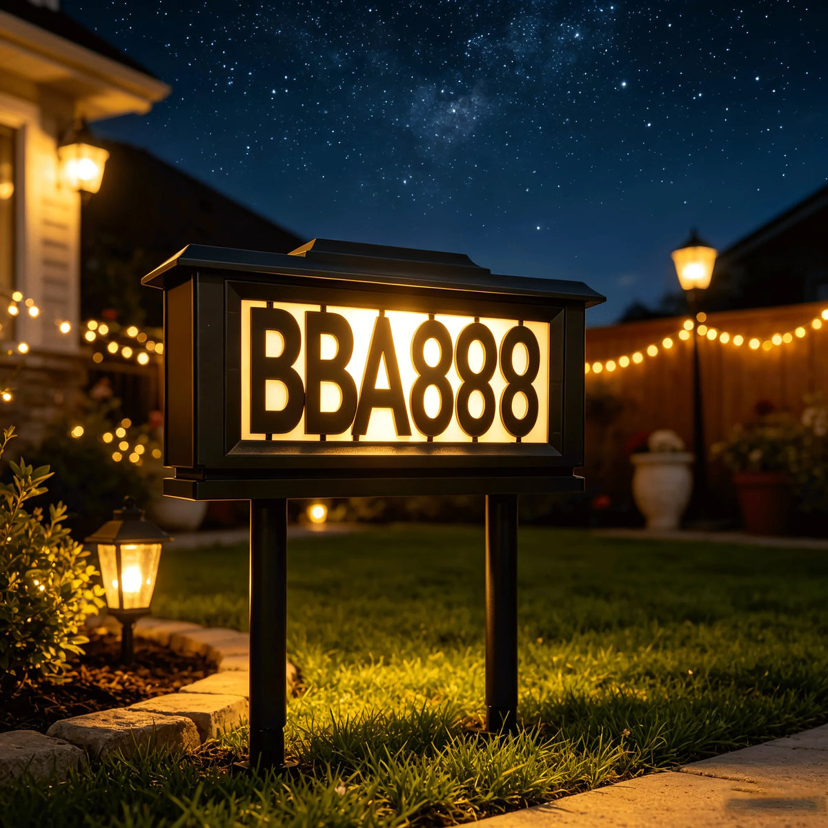 Solar Outdoor Address Sign Light With Dual Tone LED Illuminator