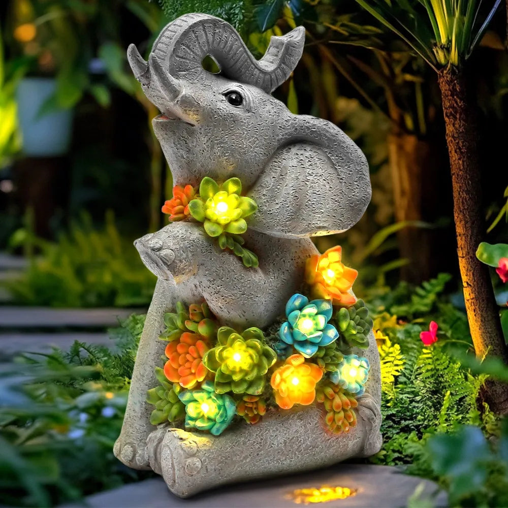 Solar Garden Turtle Statue Outdoor Yard Landscape Decor