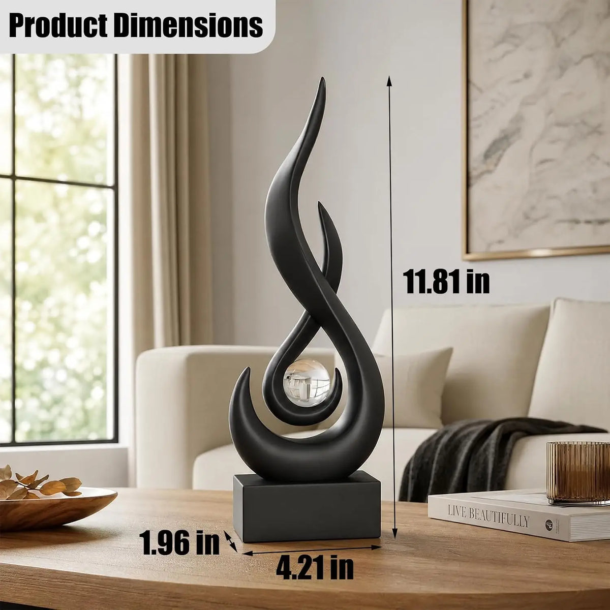 Modern Abstract Flame Sculpture For Home Tabletop Decor