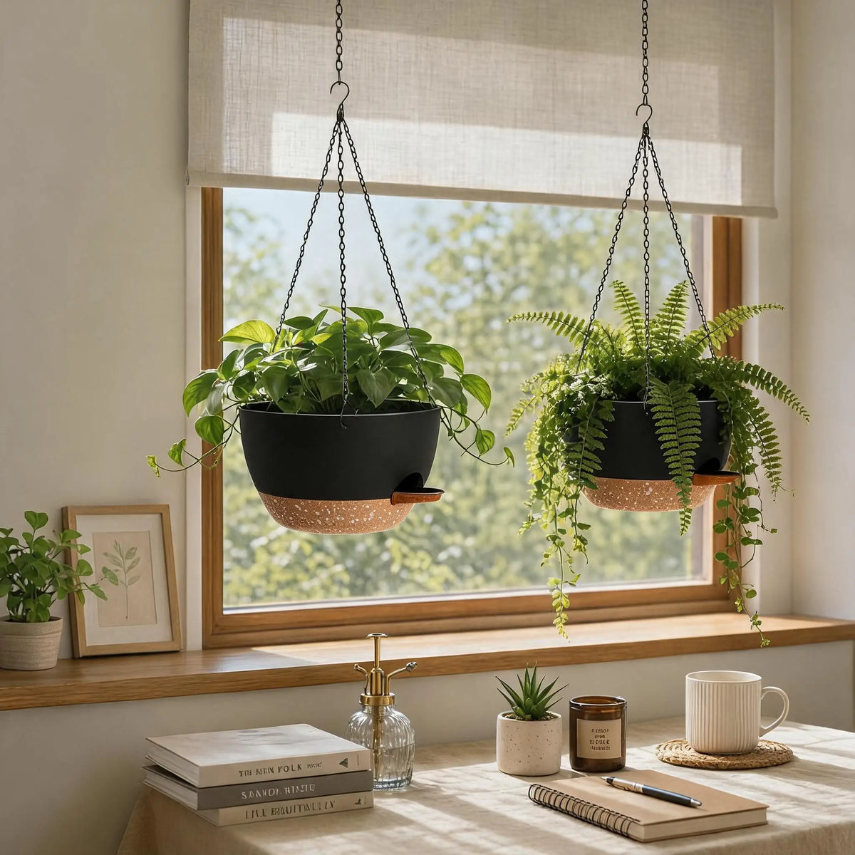 HiMiss Self Watering Hanging Planters For Indoor And Outdoor Plants