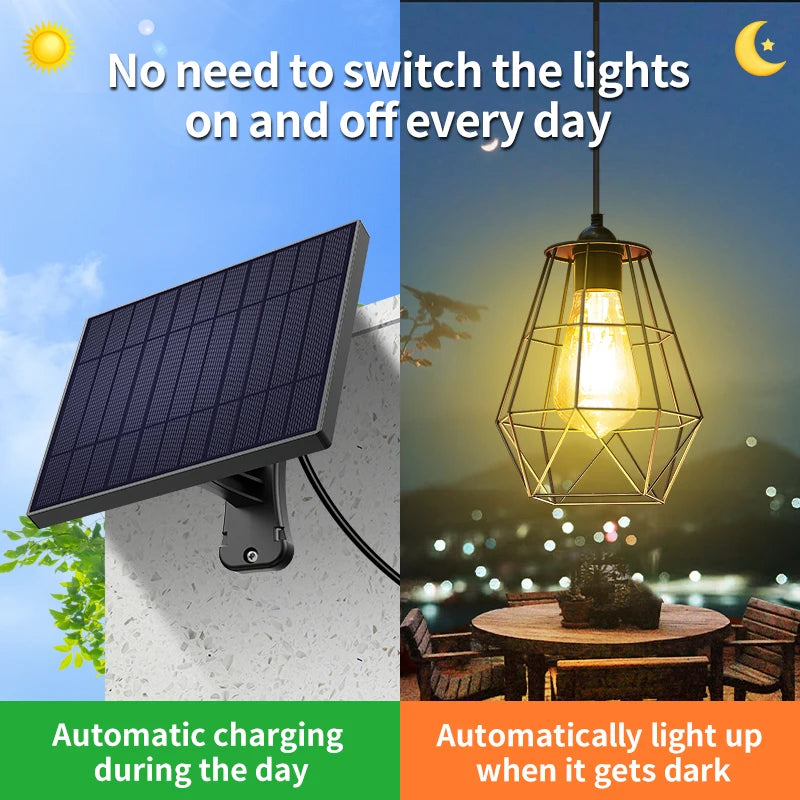 Intelamp 4000mAh Solar Pendant Lights Indoor Outdoor Waterproof