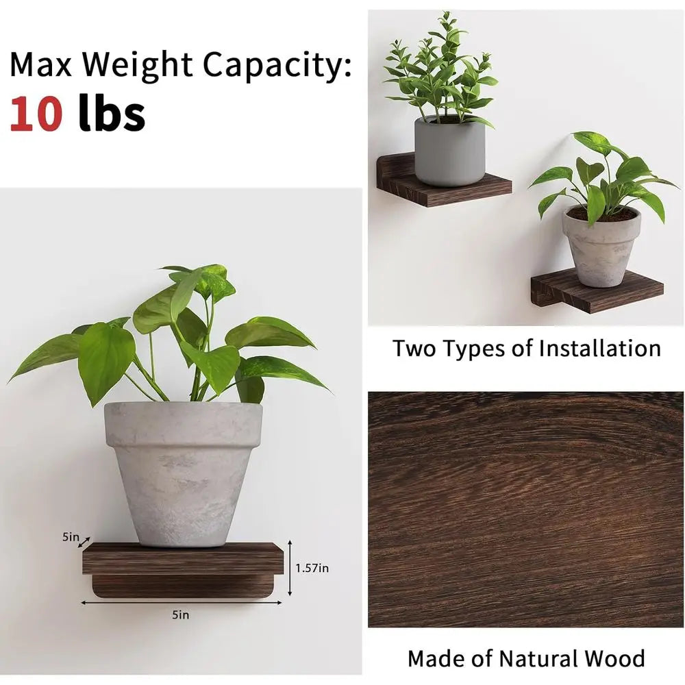 Rustic Wooden Floating Wall Shelves For Modern Home Storage